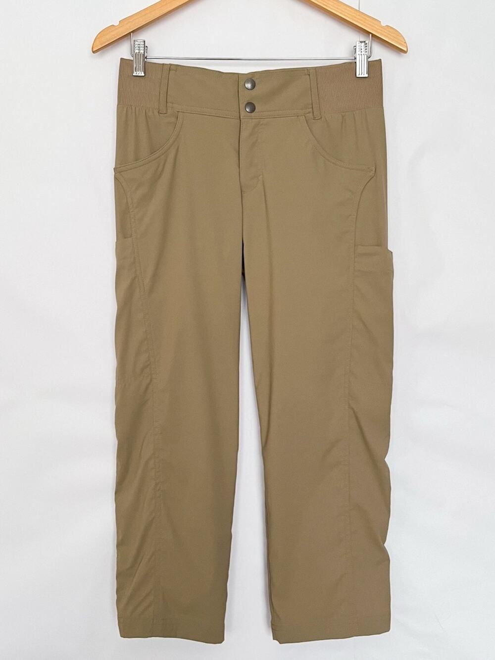 Title Nine Recycled Clamber 2.0 Hiking Capri Pant Lightweight Stretch Size 4 Tan